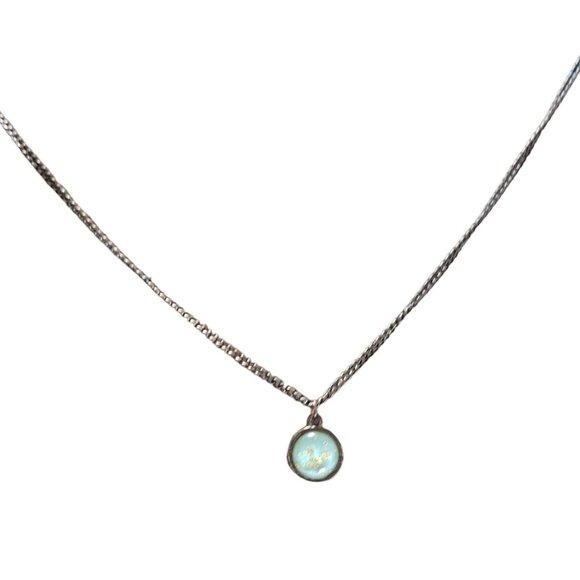 Elegant Green Gold Flake Glass Circular Pendant Necklace Fashion Jewelry Women - Picture 2 of 6